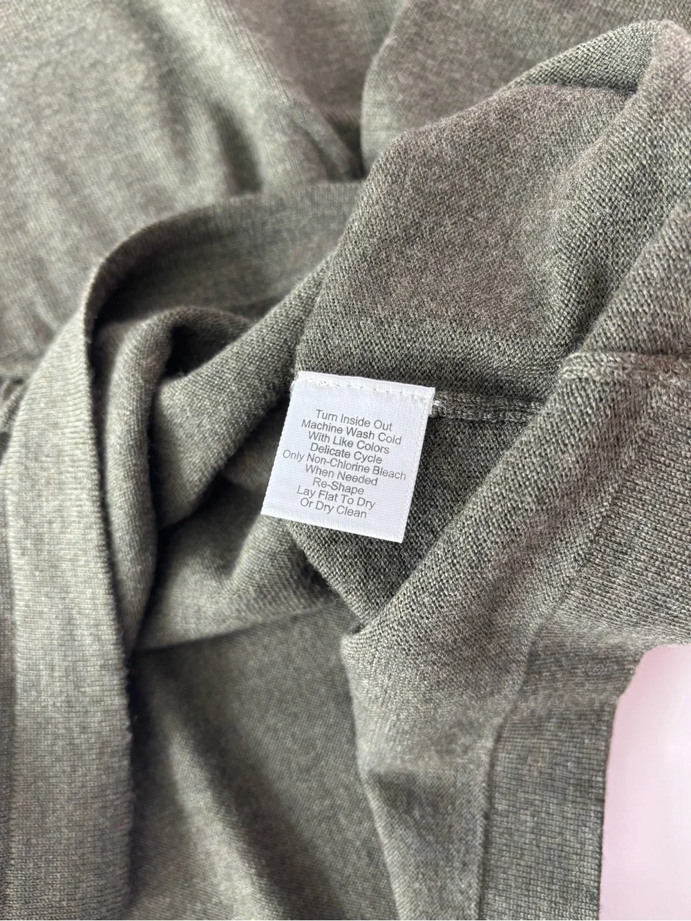 Joseph Abboud Olive Green Half-Zip Sweater 100% merino wool XXL